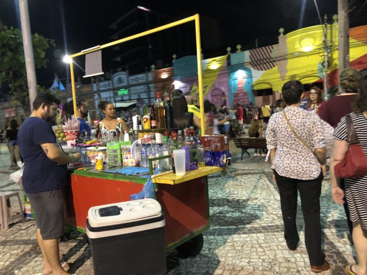Cocktail Vendor Dragão do Mar Picture of man selling cocktails outside nightclub in Brazil